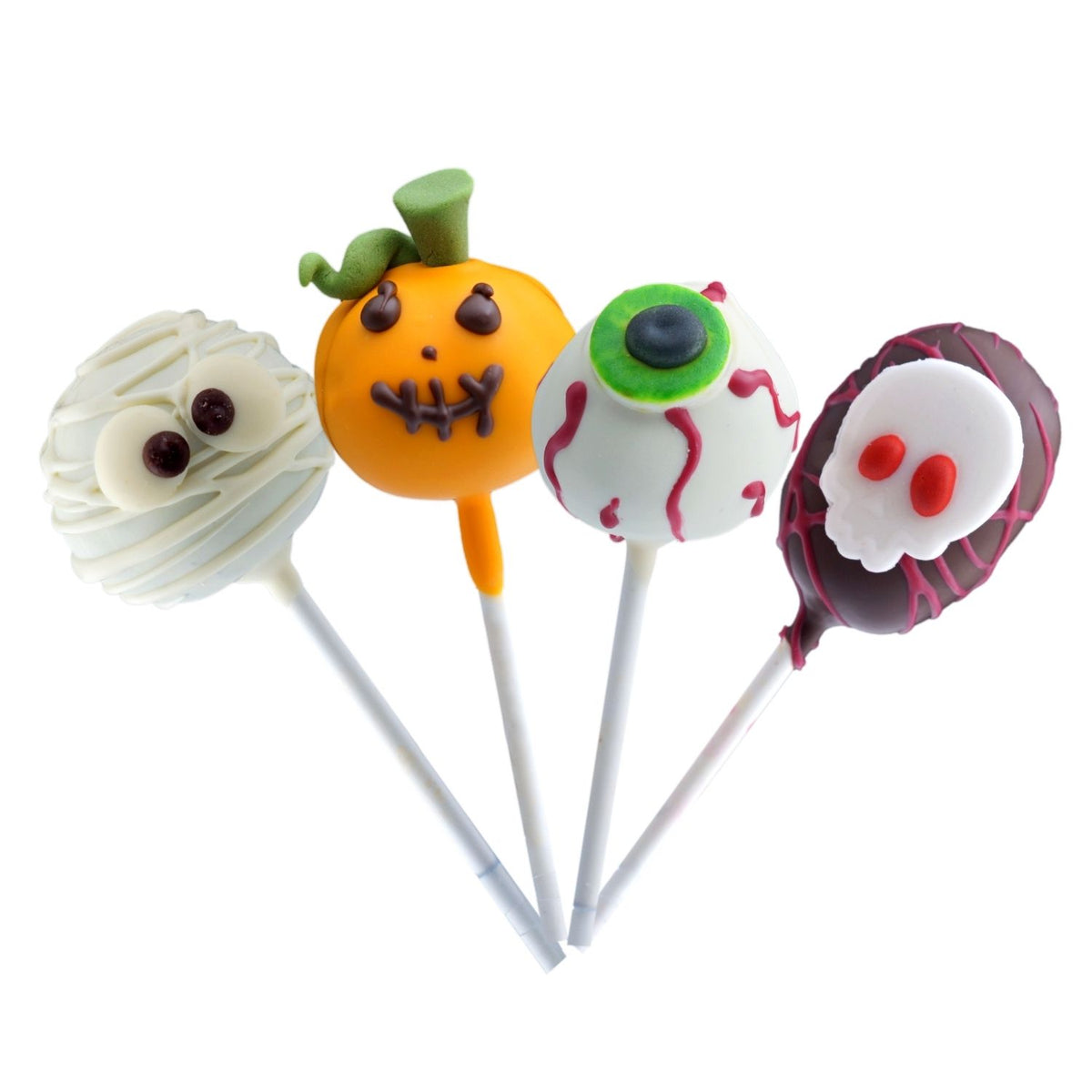 Halloween Cake-Pops mit verschiedenen Motiven