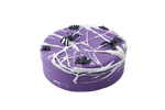 Halloween Sachertorte mit Spinnennetz und Spinnen-Marshmallows als Dekor