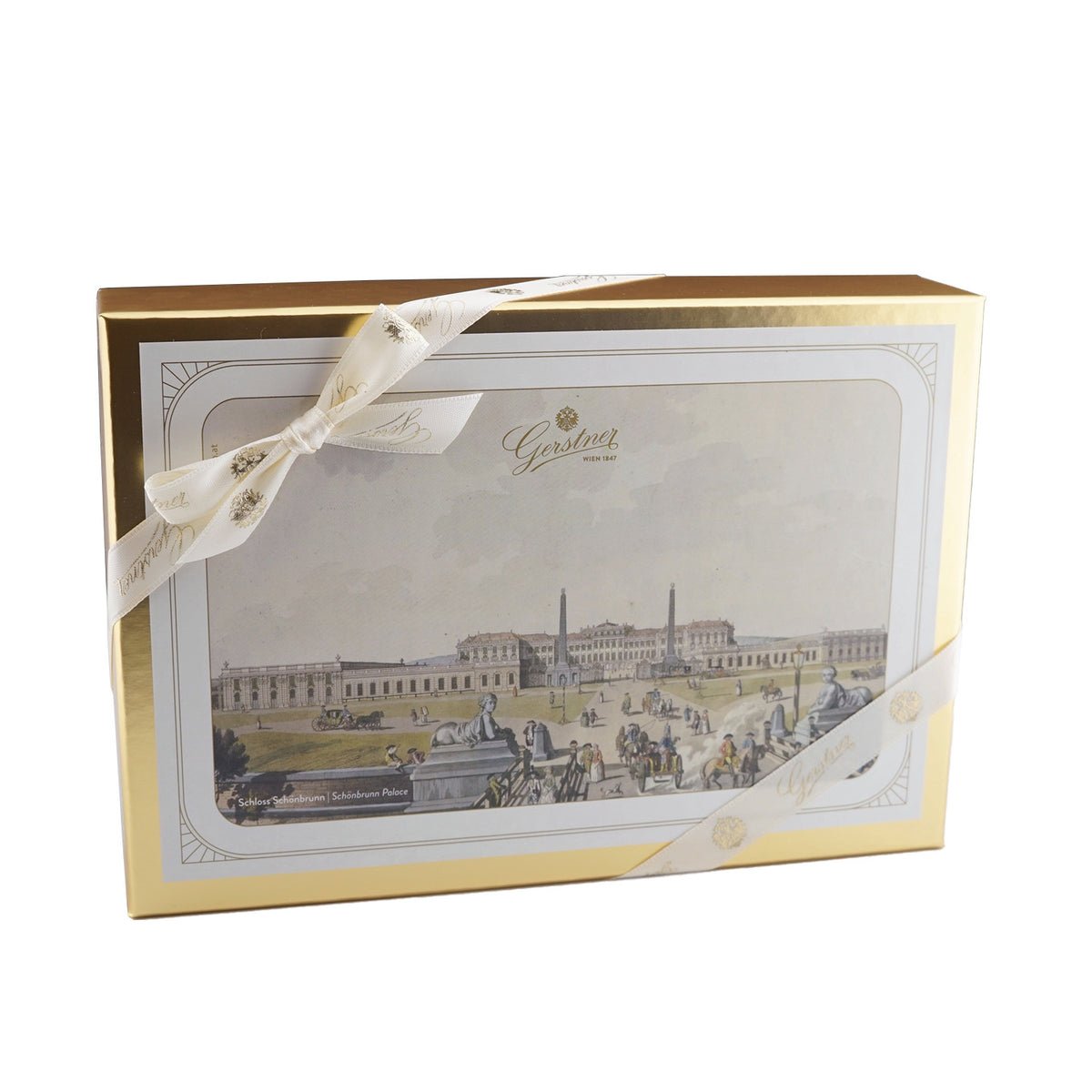 Stilvolle Verpackung mit einem historischem Bild von Schloss Schönbrunn