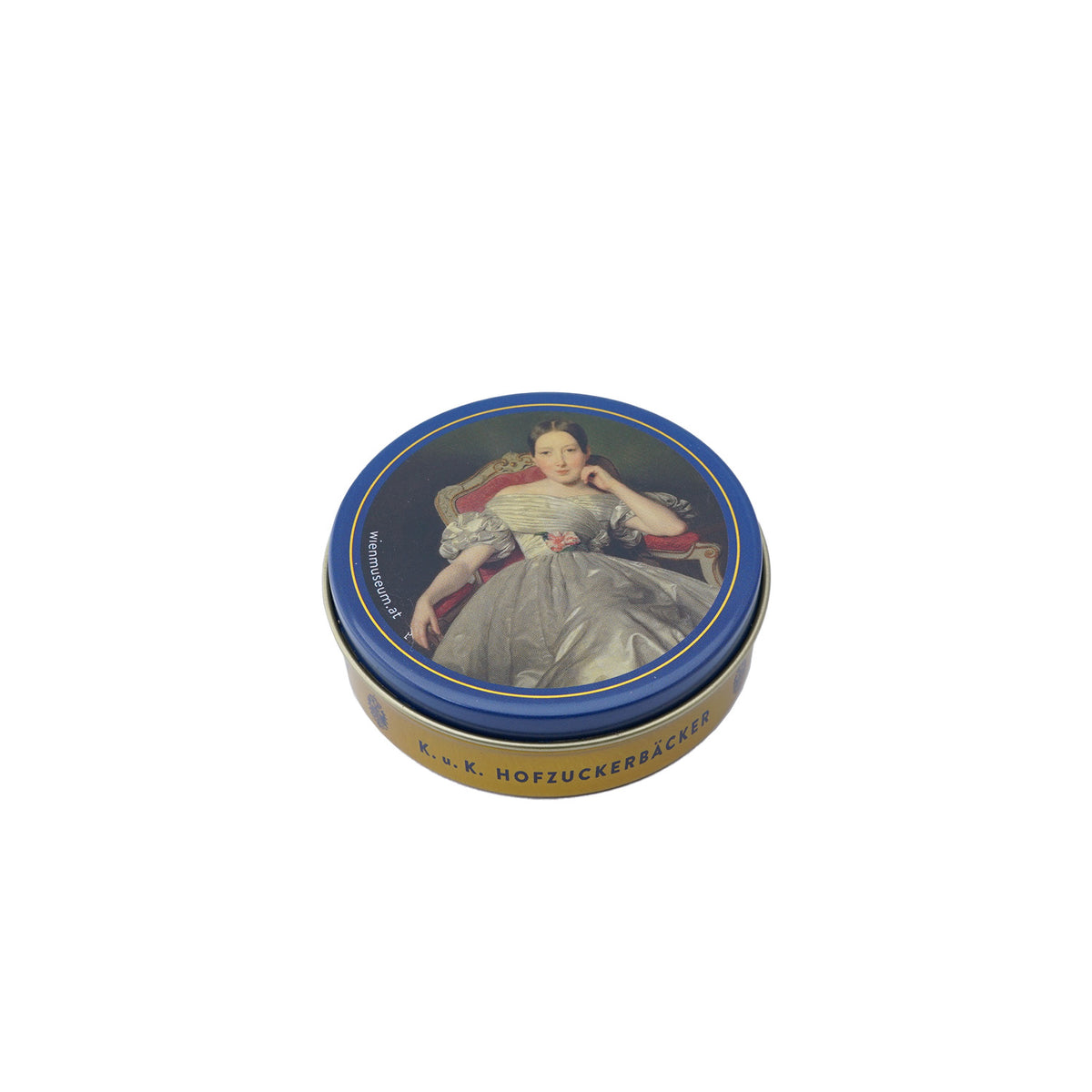 Stilvolle Dose, mit dem Gemälde„Sitzendes Mädchen in weißem Atlaskleid“ von Ferdinand Georg Waldmüllers.