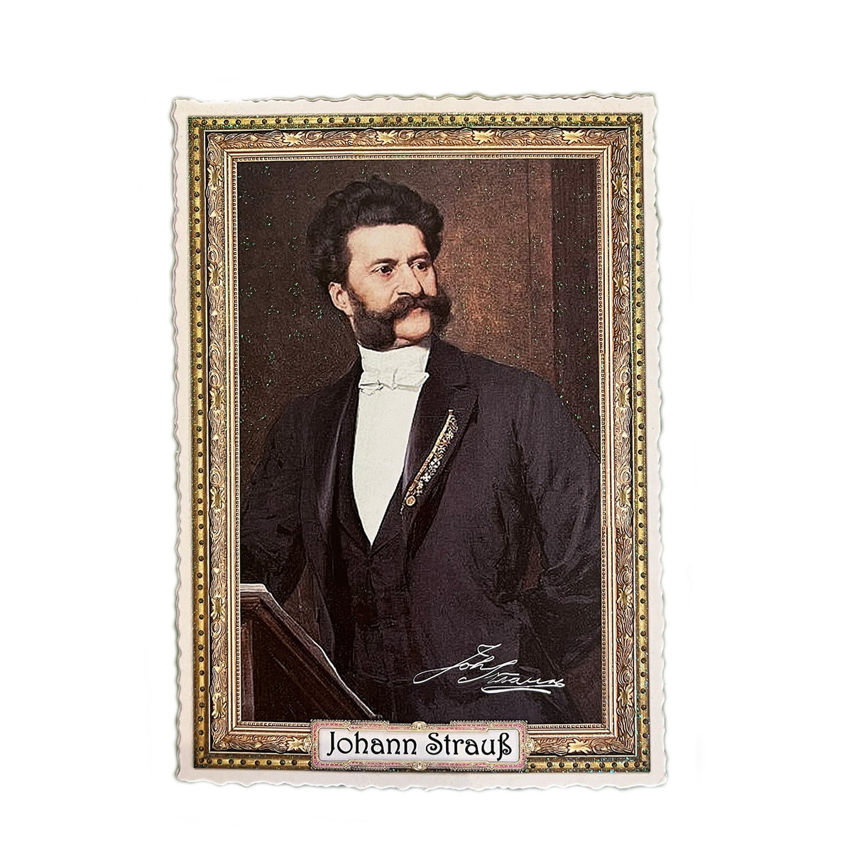 Postkarte von Johann Strauss als Portrait