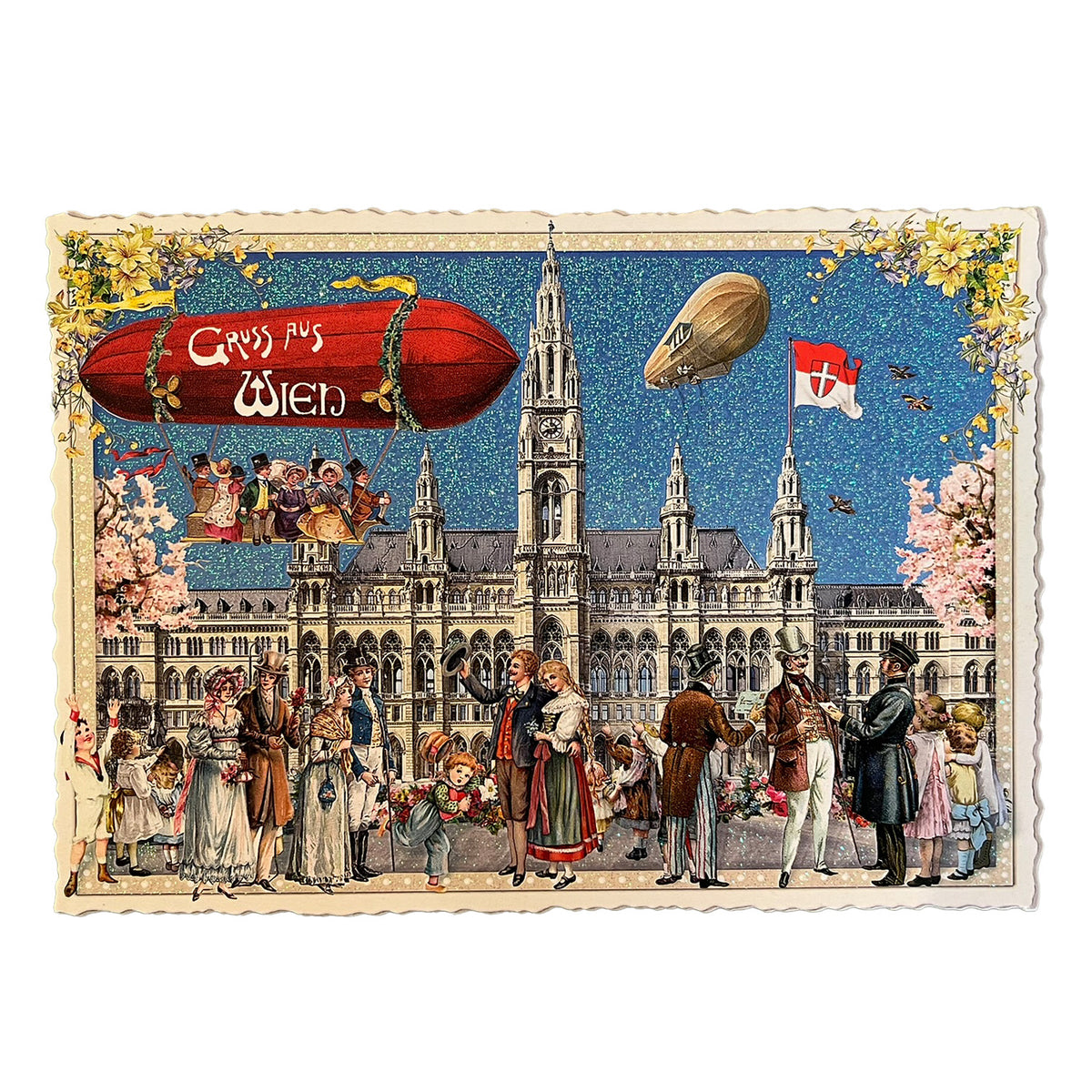 Postkarte Gruss aus Wien Rathausplatz