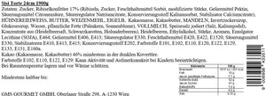 Nährwertetabelle und Zutaten der Sisi Torte