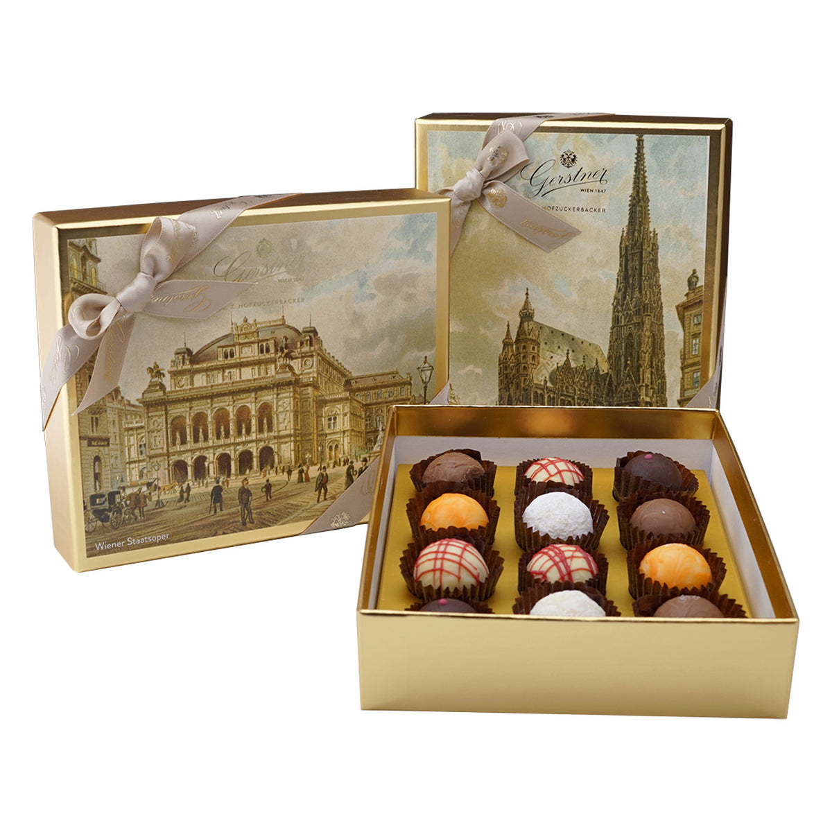 Gerstner Trüffel Traditions Box mit verschiedenen Motiven