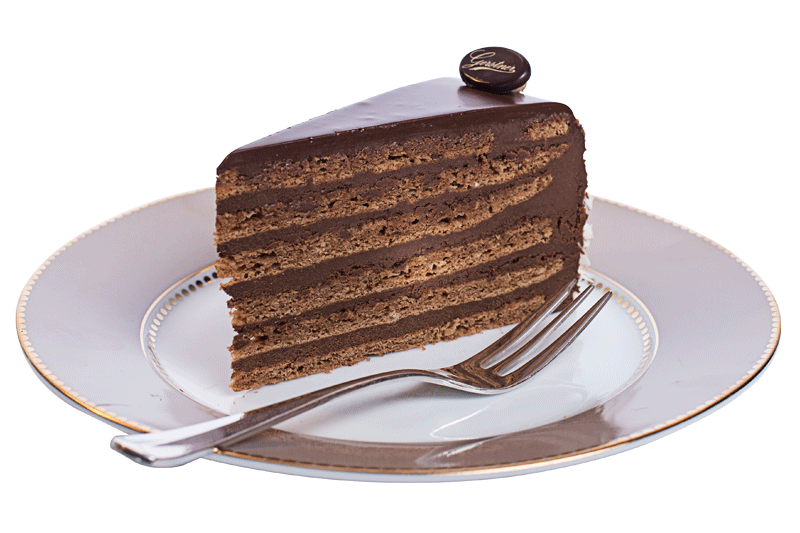 Einzelstück der Gerstnertorte auf einem elegantem Teller